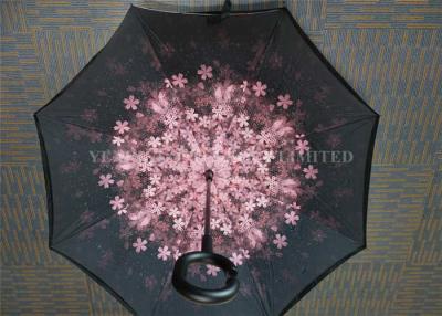 China Exquisite Reversible Folding Umbrella , Upside Down Double Layer Umbrella Unbreakable for sale