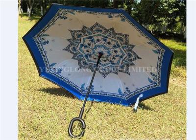 China Beautiful Convenient Reverse Folding Umbrella Double Canopy Kazbrella Umbrella for sale