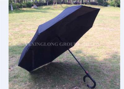 China Latest Unbreakable Reverse Folding Umbrella / Double Canopy Golf Umbrella for sale