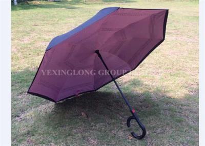 China Manual Open Reverse Opening Umbrella , Double Layer Upside Down Umbrella for sale