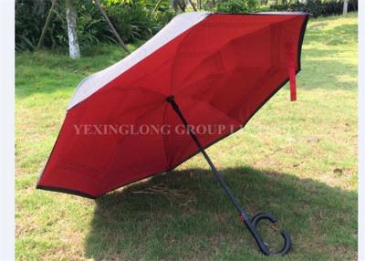 China Fashional Reflective Opposite Folding Umbrella , Inside Out Umbrella As Seen On Tv for sale