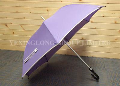 China Windproof Auto Open Curved Handle Umbrella  Fiberglass Frame Aluminum Shaft for sale