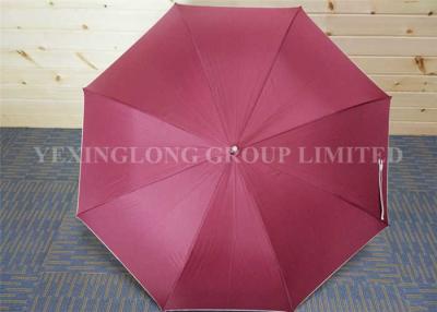 China Plain Red Hook Handle Umbrella , Stormproof Custom Imprinted Umbrellas for sale