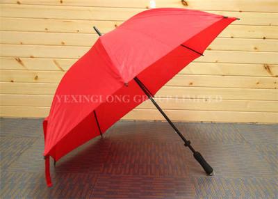 China Nylon Fabric Red Windproof Golf Umbrella With Adjustable Back Shoulder Straps for sale