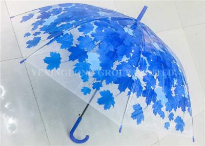 China Beautiful Flower Full Print  Clear Colored Umbrella , Bubble Rain Umbrella Metal Frame for sale