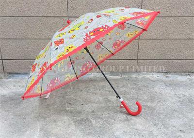 China PVC 8 Ribs Children'S See Through Umbrellas , Girls Clear Rain Umbrella for sale