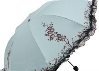 China 4 four Folding Unique Rain Umbrellas Black Lace Lace Outdoor UV Protection with Custom Logo for sale