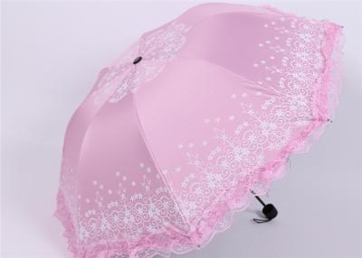 China Promotional 3 Fold Umbrella Advertising Fashion Flower Silk Customized Large Size for sale