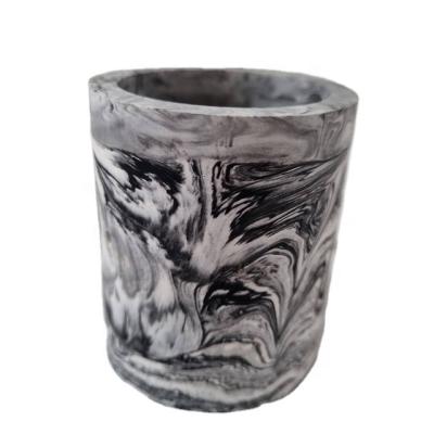 China Sustainable acrylic resin tumbler with marble texture handcrafted water cup aqua swirl pattern cup ice cream cup used in hotel and home bar for sale