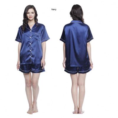 China MKMN QUICK DRY silk soft satin pajamas ladies short sleeve pajamas pajamas set for sale