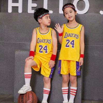 China Customized uniforms children's basketball uniform no. 24 MKMN Antibacterial Basketball Jersey for sale