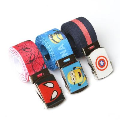 China MKMN Web Belts Drip Glue Iron Buckle Around Army Buckle Brand Spiderman Children Kids Web Belt for sale