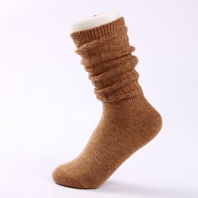 China MKMN Antibacterial Customized 7 Colors For Women Girls Millennial Thick Slouch Hand Knitted Wool Sock for sale