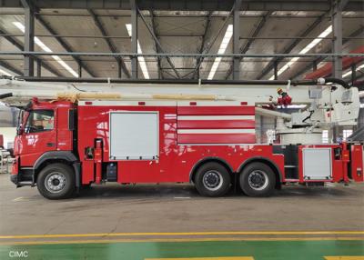 China 25M Height 4000L Foam and 18550L Water Water Tower Ladder Fire Truck 6×4 Driving for sale