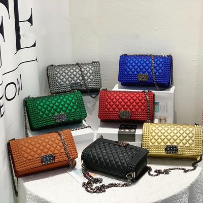 China Wholesale High Quality Fashion Colorful Lingge Women's Purses and Handbags For Women PVC Shoulder Girls Purses Luxury Handbags for sale