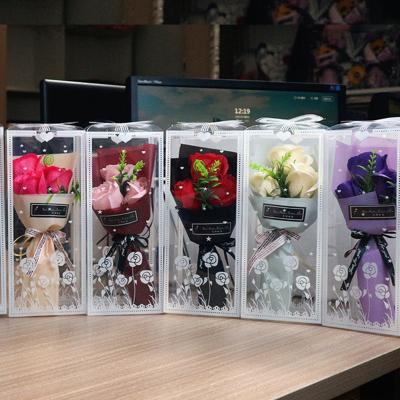 China Soap Indoor Outdoor Rose Flower Bouquet Gift Box Valentine's Day Mother's Day Decoration for sale