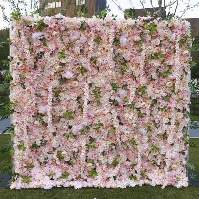 China Wholesale Fabric Wedding Decorative Flowers Home Back Wrap White Artificial Rose Floral Wall Backdrop Wedding Flower for sale