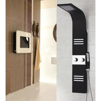 China Thermostatic Faucets Modern Design Aluminum Alloy Bathroom Shower Panel With Massage Spray A53 for sale