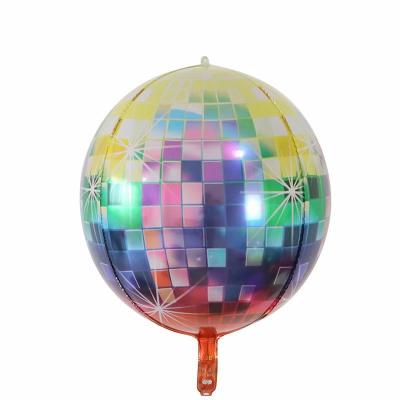 China Hot sale 4D ball 22 inch 4D disco round shape aluminum film balloon decoration for birthday party decoration for sale