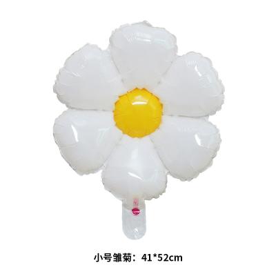 China 2022New Arrival Small Daisy Flower Shape Aluminum Foil Helium Balloon Decoration Kids Birthday Party Decoration Toy Balloon Wholesale for sale