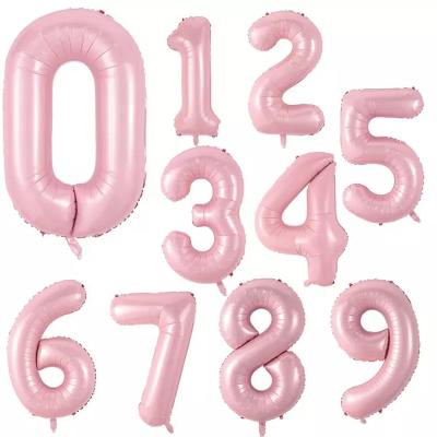 China Hot Selling Balloons 40inch Pearl Pink Number Balloons Baby Colorful Wedding Wedding Birthday Party Balloons Decorations for sale