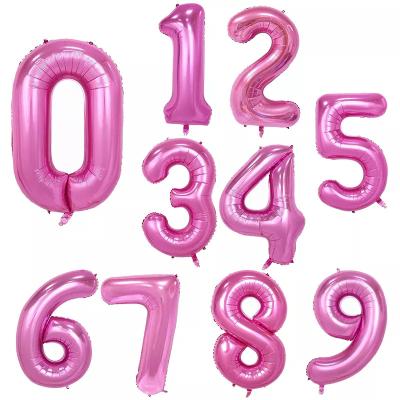 China Wholesale Decoration Large Size Air Filled Number 40inch Foil Balloons Pink For Baby Shower Party Shop Window Birthday Anniversary for sale