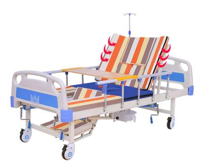 China Metal Accept ABS Custom Injection Function Manual 1 Handle CE ICU Cheap Hospital Furniture Rocking Hospital Bed for sale