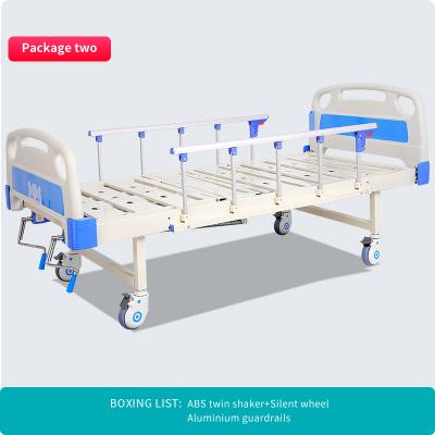 China Lowest price high quality mobile flat metal hospital bed with casters for sale