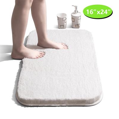 China Sustainable Water Absorb Print White Extra Long Cotton Blanket Baby Bath Mat Child Anti Slip Bathroom Rug Non Slip for sale