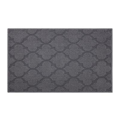 China Gray Indoor Door Velor Jacquard Geometric Pattern Floor Mat Waterproof Anti Slip Quick Dry Resistant Fatigue for sale