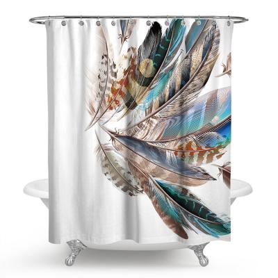 China Sustainable Sublimation Personalize Digital Print Wholesale Design Inspired Custom Floral Shower Curtain for sale