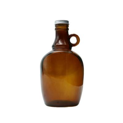 China Wholesale 500ML 1000ML Beverage Gallon Large Capacity Amber Glass Jugs /Bottles With Lid For Home Brew Wine Beer for sale