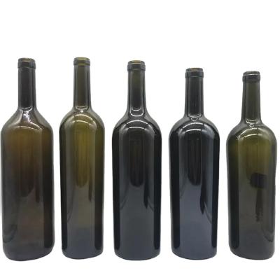 China High qiality /factory price wholesale 375ml 500ml 750ml Dark Green Burgundy Burgundy Shape Red Wine Glass Bottles for sale