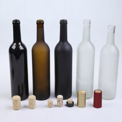 China Clear 750ml High Quality Empty Beverage Frosted Glass Wine Bottle With Cap Price Mats Fruit Wine Glass Bottles With Natural Cork for sale