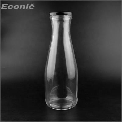 China Wholesale Milk Food Grade 1 Liter Glass Milk Bottle With Metal Cap for sale