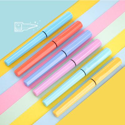 China Student Hot Wholesale Cheap Purchase Color Macaron Office Student Writing Gift F-tip Ink Fountain Pen for sale