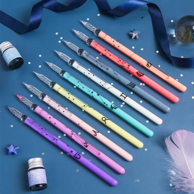 China Custom Gift Student Stationery Star Series Immersion Pen Glass Pen Set 12 Constellation Fountain Pen for sale