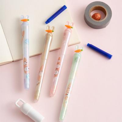 China Erasable Pen Office Supplies For Learning Gifts Mini Cute Kawaii Cartoon Bunny Ears Pen 15cm for sale