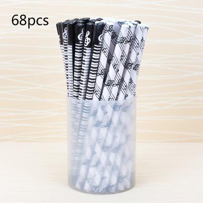 China Office & Creative Black White Nature HB Wooden Pencil School Pencil Student Prize Music Stationery Best Selling Piano Pencil for sale