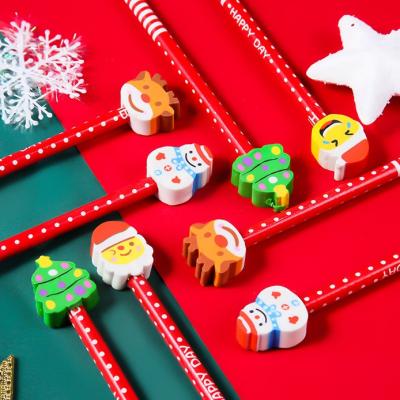 China Office & School Pencil Cartoon Christmas Gift Rubber Pencil Master Student School Prizes Small Colored Pencil Supplies for sale