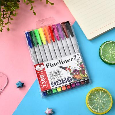 China Plastic Advertising Drawing Art Colored Point Fine Line Doodling Custom Kid Stationery Pens Oily Pen Set 15cm for sale