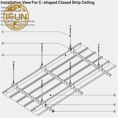 China Integrated Ceilings Metal Cladding Metal Aluminum Edges Aluminum Strip Ceiling Suspending Tiles for sale