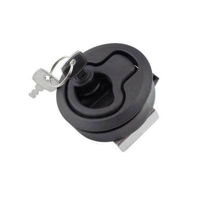 China With Padlock Stainless Steel ABS Black Plastic Cabinet Drawer Lift Handle 2 Inch Round Flush Pull Slam Latch for sale