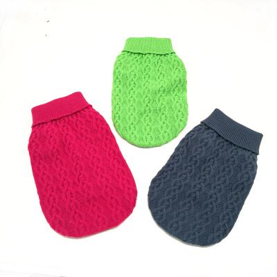 China 2019 New Design Pet Plaid Dog Fabric Viable Sweater Knitted Cable Knit Dog Clothes Cat Clothes With Hat for sale