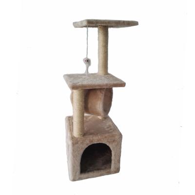 China Multi-Level Cat Tree Condo Furniture Kitten Activity Tower Sustainable Pet Kitty Play House With Scratching Posts Cat Play Tree for sale