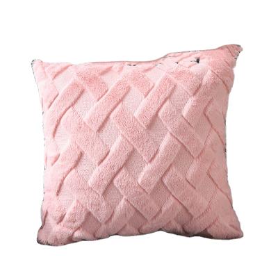 China Wholesale High Quality Nordic Style Ins Style Home Sofa Cushion Cover Solid Color Anti Dust Mite Plush 3D Pillow Case for sale