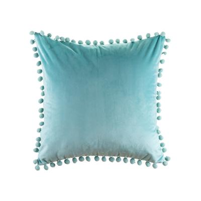 China Anti-pull velvet ball sofa pillow case Instagram style gift decoration back seat cover home bed cushion for sale