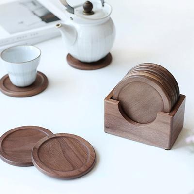 China Oilproof Home Tea Coaster Creative Original Eco-Friendly Environmental Protection Bamboo Coaster Set Bamboo Wooden Coasters for sale