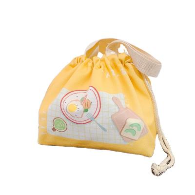 China New Large Capacity Canvas Belt Bag Home Creative Lunch Bag Portable Textile Lunch Box Bag for sale