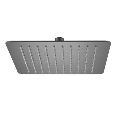 China Without Needles JAEE Factory Hot Sale Ultra Thin 8 Inch Stainless Steel Square Rainfall Shower Head Brushed Gunmetal Head Shower for sale